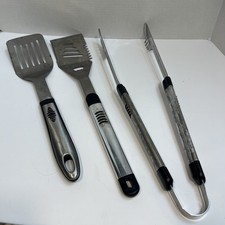 Large Grill Accessories Heavy Duty BBQ Set Stainless Steel Spatulas & Tongs