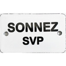 Plaque de service émaillée