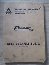 Hanomag tug perfect 400 operating instructions short version