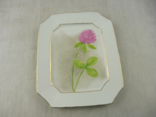 Ancien vide poche décor - , fleur