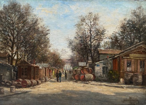 Tableau ancien paris huile - ancien,