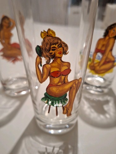 Verre pin plage - , pin-up
