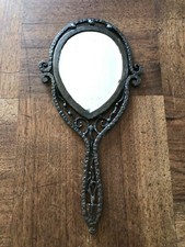 NICE MIRROR, HAND FACE HAMMERED WROUGHT IRON, BEVELED ICE, ART DECO