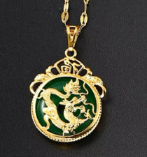 Collier,  pendentif Jade et