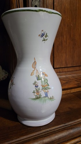Vase faïence moustiers signé - vase,