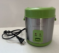Wolfgang Puck Rice Cooker Mini Travel 1.5 Cup Green Stainless Model BMRCS030