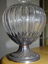 LIQUEUR CARAFE 19TH CENTURY CRYSTAL CUT AND FRAME SOLID SILVER