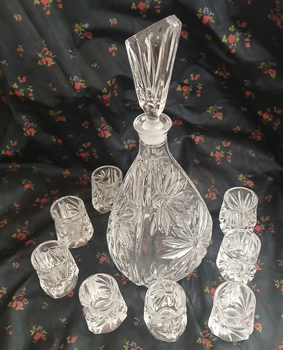 Service liqueur cristal - service, à