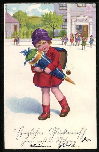 Carte postale artiste fille - carte,