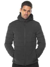Blouson D'Aviateur Duvet Sport Sintetique Mode Homme à Capuche Noir Chaud 1041