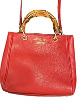 Authentic Gucci Bamboo Shopper Tote Leather Mini Red.  PLFASNS FOR $120 OFF
