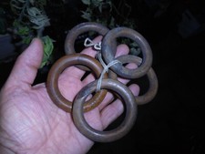 5 Ancien Anneaux en Bois pour