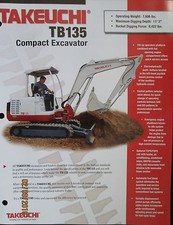 TAKEUCHI TB135 COMPACT EXCAVATOR BROCHURE Factory Original 2004