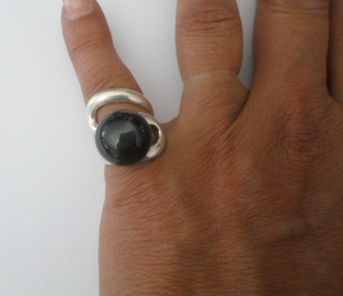 Bague argent massif - en,