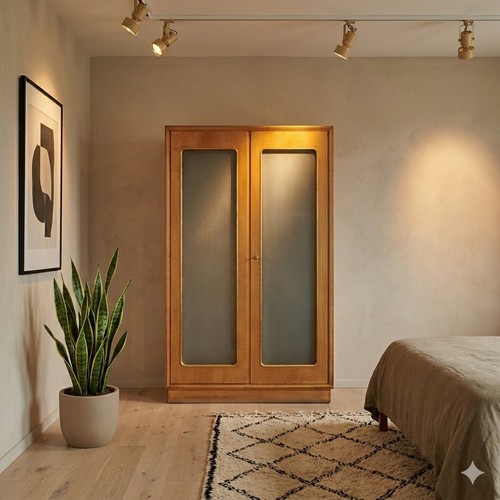 Armoire vintage plaquée - plaquée, en