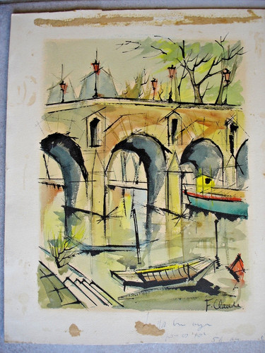 Ancien tableau gouache - ancien, ou