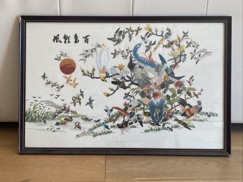 Tableau broderie soie - broderie,