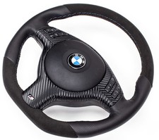 Tuning Volant aplati Alcantara pour BMW E46 E39 X5  Multif et airbag