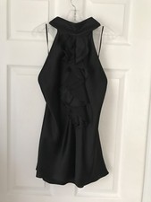 New TIBI top Size 10  SILK Nightgown Black Jabot