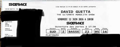 Places concert david guetta - places,