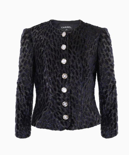 Chanel veste noir tweed - veste,