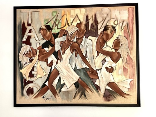 Grande huile sur - sur, toile