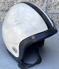 Rare Vintage Casque Moto NF Motorcycle Helmet White & Black Stripe Helmet