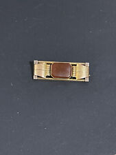 Art Deco Brooch Gold Metal & Semi-Precious Stone Artist Jewelry