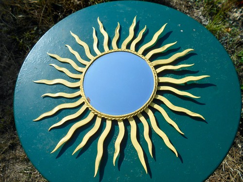 Ancien miroir soleil vintage - ancien,