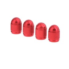 4x bouchon de valve aluminium anodisé ROUGE capuchon roue auto moto vélo - NEUF