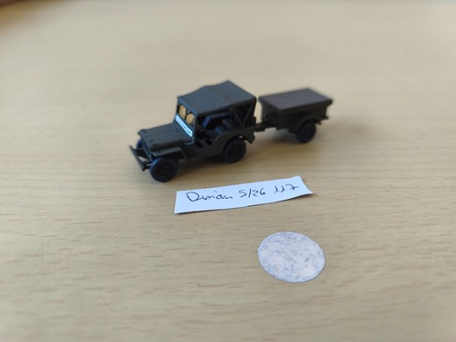 Jeep 87e avec remorque - jeep, 1/87e