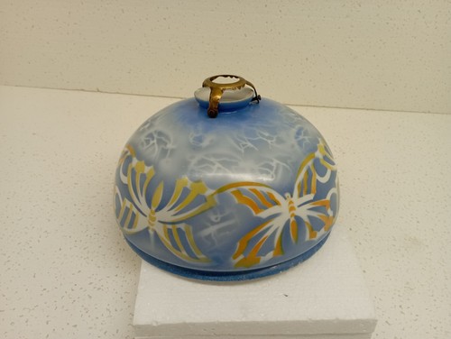 Lustre rond bleu opaline - rond,