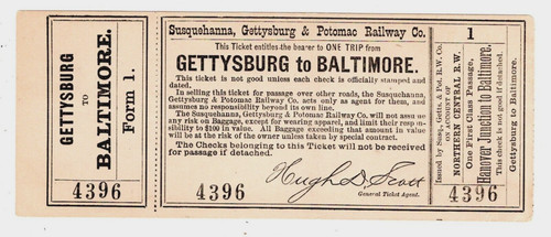 Rail pass gettysburg to - rail, pass,