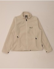 JACK WOLFSKIN Womens Outdoor Fleece Jacket UK 18/20 XL Beige Polyester DO12
