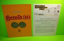 Rotomat Herold 30 Original Slot Machine FLYER German Vintage + Factory Inserts