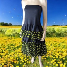 Robe Flamenco noire à pois verts YOREMY – Taille M