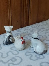 LOT 3 CÉRAMIQUES RAKU CHATS &