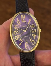 RUNS GREAT! Neo Vintage 1990s PIERRE ‘Baignoire’ Oval Case Quartz Watch NOS MINT