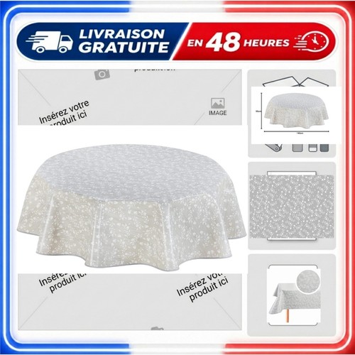Nappe ronde toile cirée - , pvc