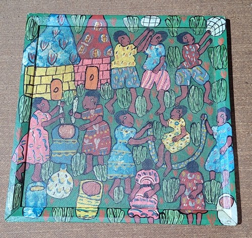 Tableau peint art africain - tableau,