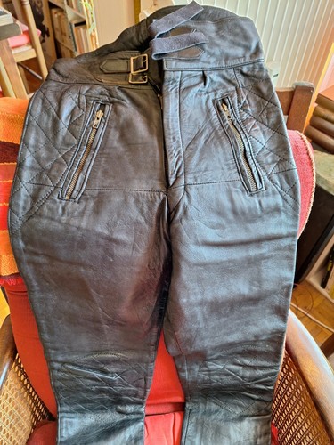 Pantalon cuir moto femme - cuir,
