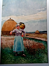 GOUACHE. Femme paysanne à la