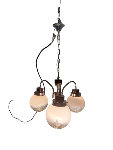 Lustre chromé argenté/blanc