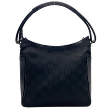 Gucci One Shoulder Bag GG Canvas  Leather Monogram Black Authentic  From Japan