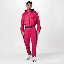 Pink Guard Costume Jumpsuit with Gloves and Mask