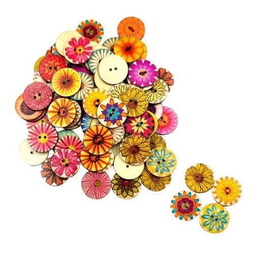 Lot 100 boutons ronds - de,