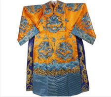 Chinese Qing Dynasty Emperors Formal Dress Embroidery Dragon Design Dragon Robe