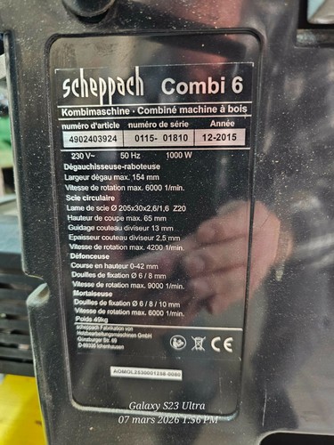Combiné bois scheppach - combiné,