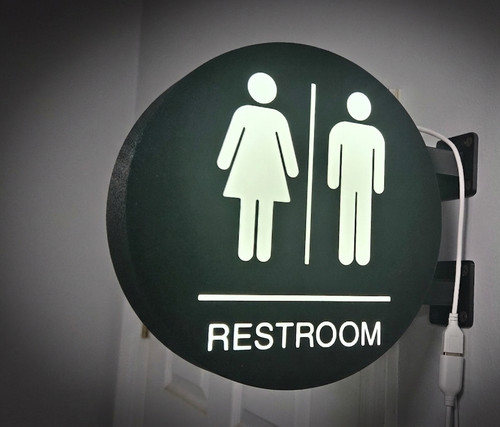Enseigne restroom lumineuse - restroom,