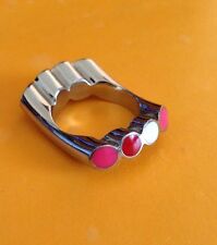 Bague Signée Swatch Avec Émaillée Rose Taille 52